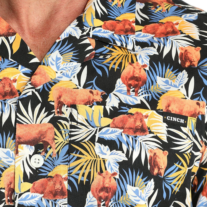 Cinch Men's Multi Colored Short Sleeve Camp Shirt