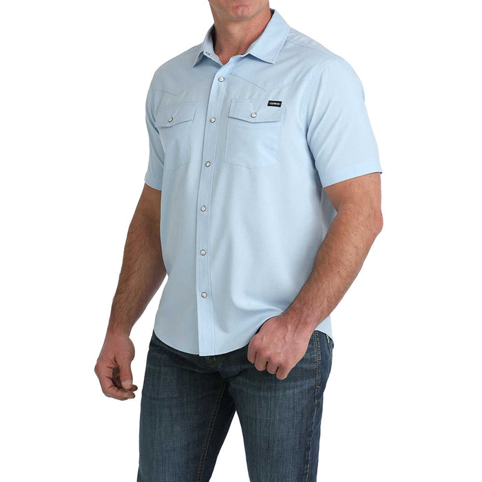 Cinch Men's Camp Light Blue Short Sleeve Snap Shirt