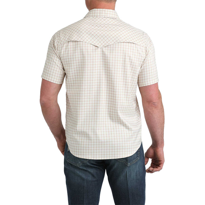 Cinch Men's Camp White Plaid Short Sleeve Snap Shirt