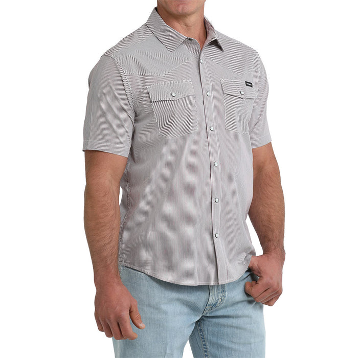 Cinch Men's Burgundy Camp Pinstripe Shirt