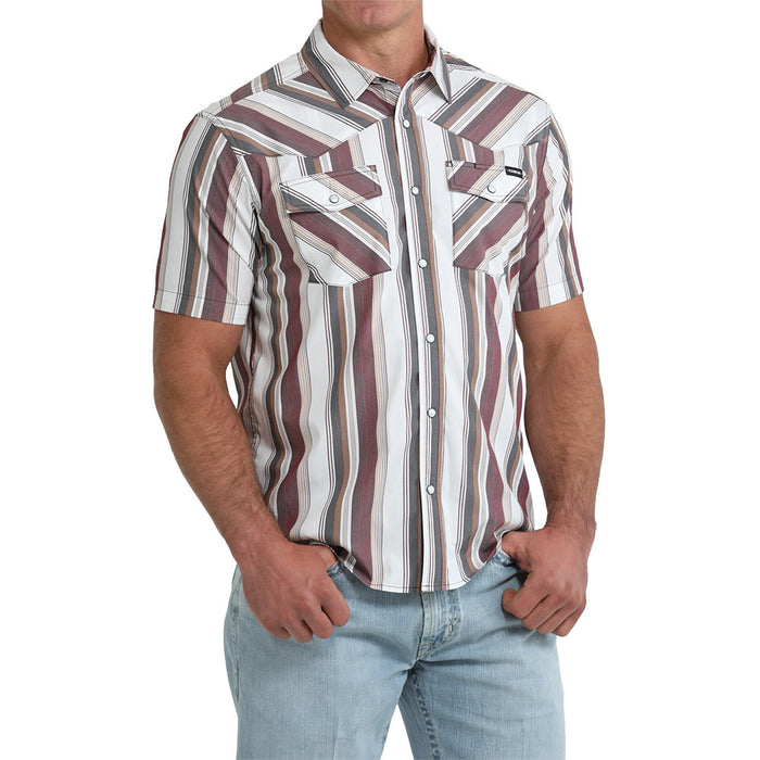 Cinch Men's White Stripe Camp Shirt