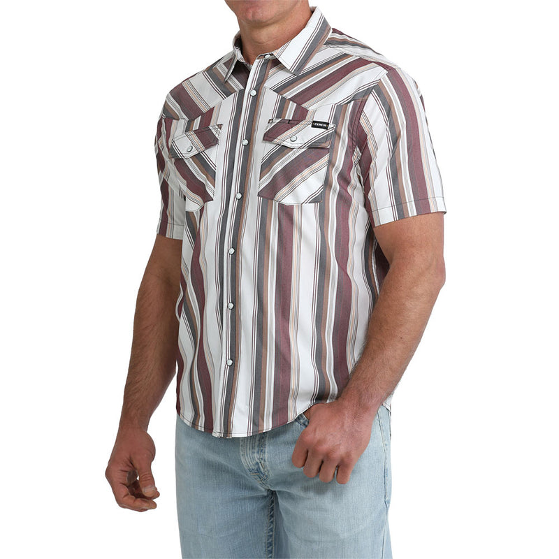 Cinch Men's White Stripe Camp Shirt