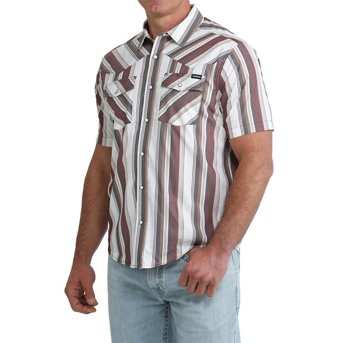 Cinch Men's White Stripe Camp Shirt