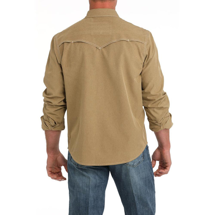 Cinch Men's Arena Flex Brown Long Sleeve Snap Shirt