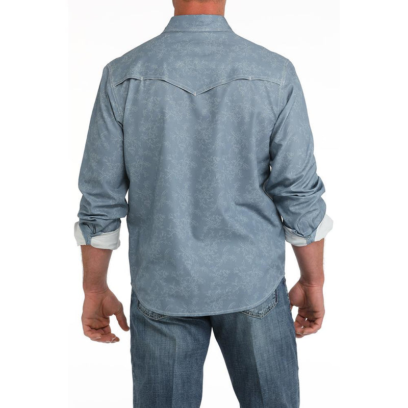 Cinch Men`s Arena Flex Blue Button Shirt