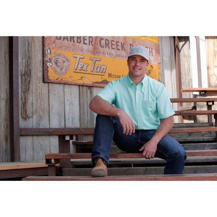 Cinch Mens ArenaFlex Short Sleeve Mint Print Shirt