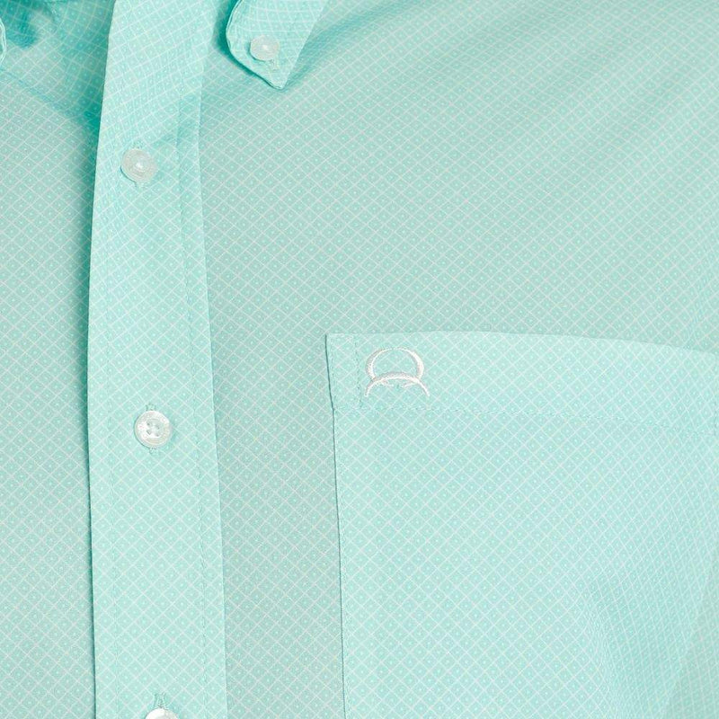 Cinch Mens ArenaFlex Short Sleeve Mint Print Shirt