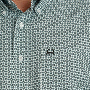 Cinch Mens ArenaFlex Short Sleeve White Print Shirt