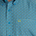 Cinch Mens ArenaFlex Short Sleeve Blue Print Shirt