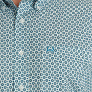 Cinch Mens ArenaFlex Short Sleeve White Print Shirt