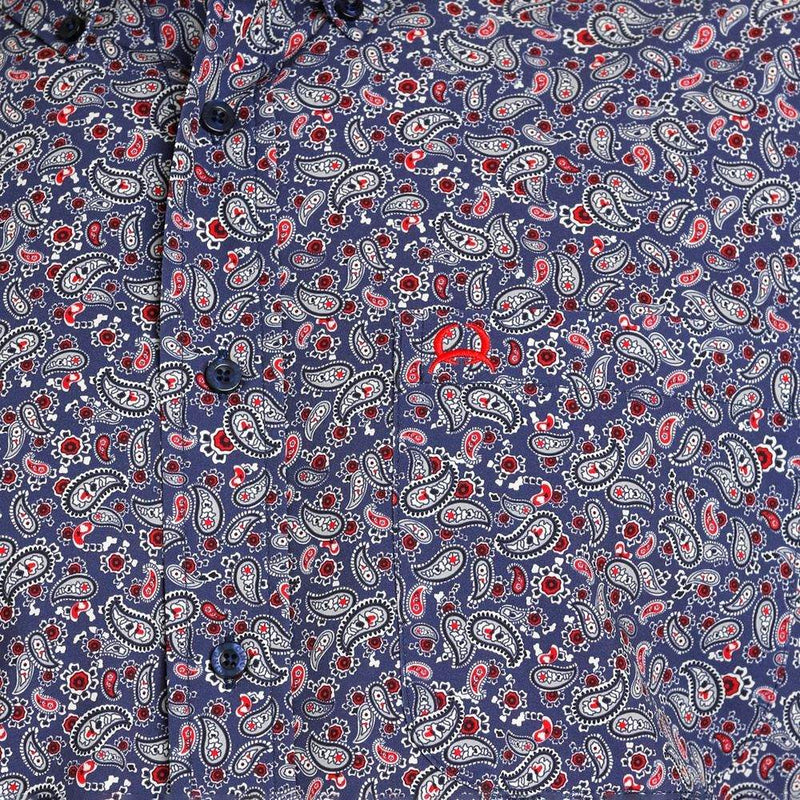 Cinch Men's Navy Mini Paisley ArenaFlex Button Down