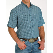 Cinch Men's Teal ArenaFlex Short Sleeve Button Down