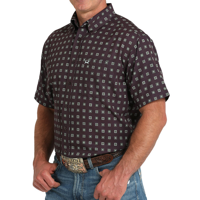 Cinch Men's Purple Print ArenaFlex Short Sleeve Shirt