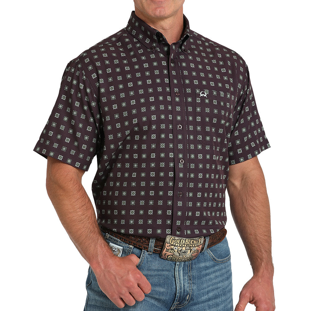 Cinch Men's Purple Print ArenaFlex Short Sleeve Shirt Cinch Men's Purple Print ArenaFlex Short Sleeve Shirt