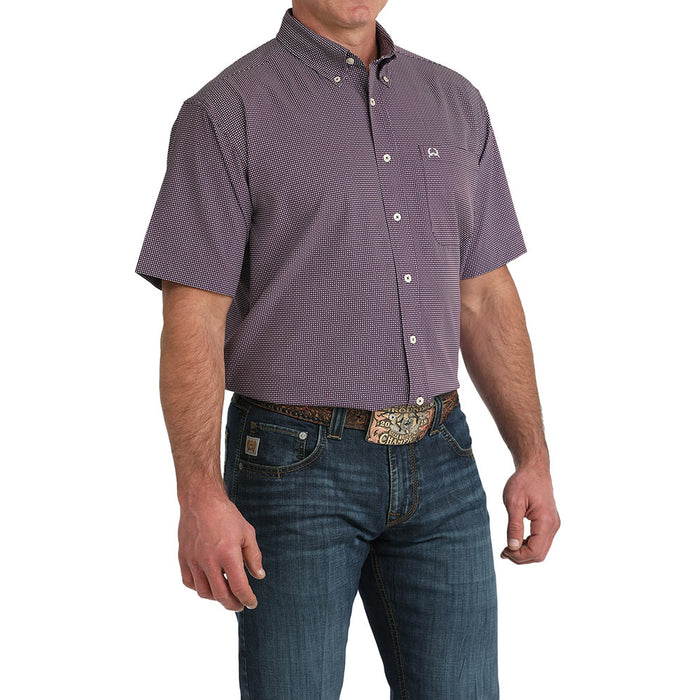 Cinch Men's Purple Print Short Sleeve ArenaFlex Shirt