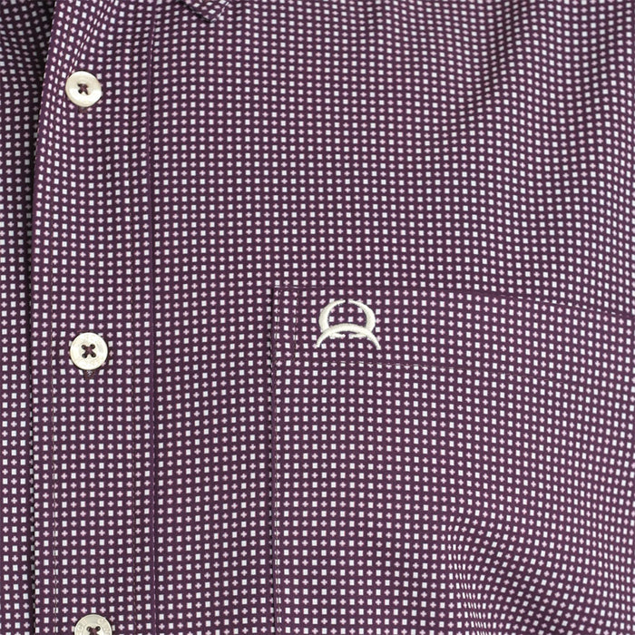 Cinch Men's Purple Print Short Sleeve ArenaFlex Shirt