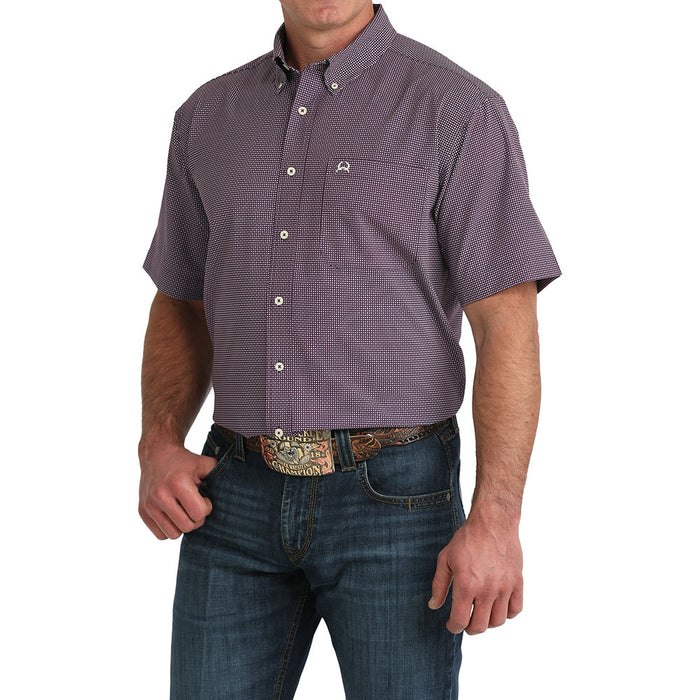 Cinch Men's Purple Print Short Sleeve ArenaFlex Shirt