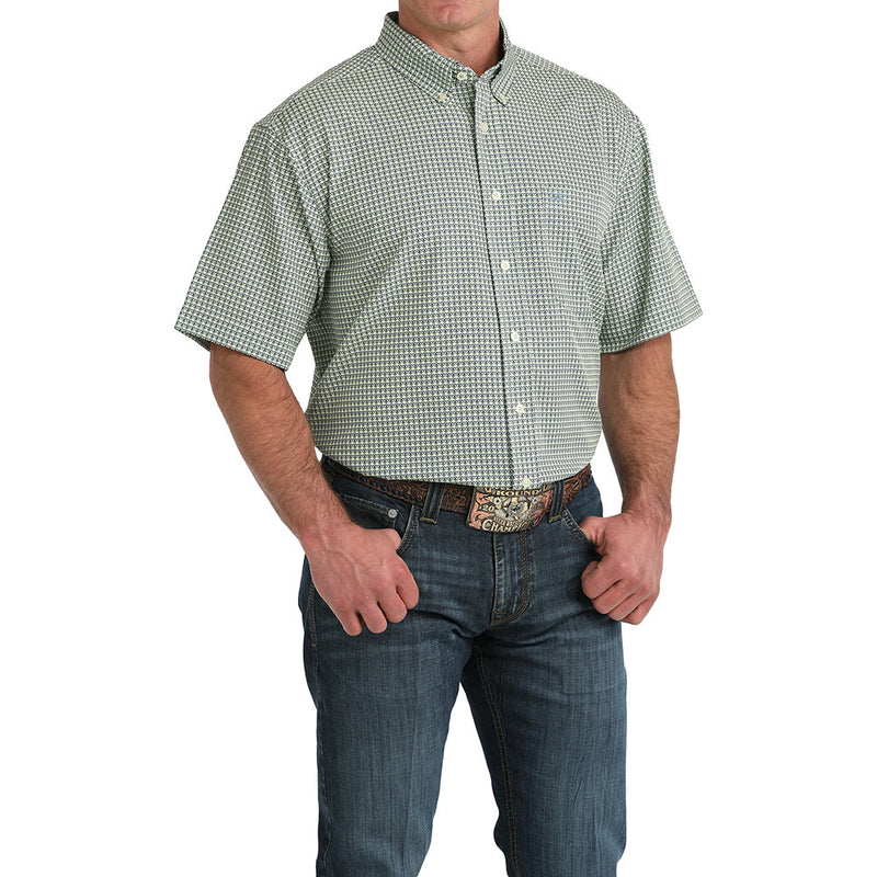 Cinch Men's Green Print ArenaFlex Short Sleeve Shirt