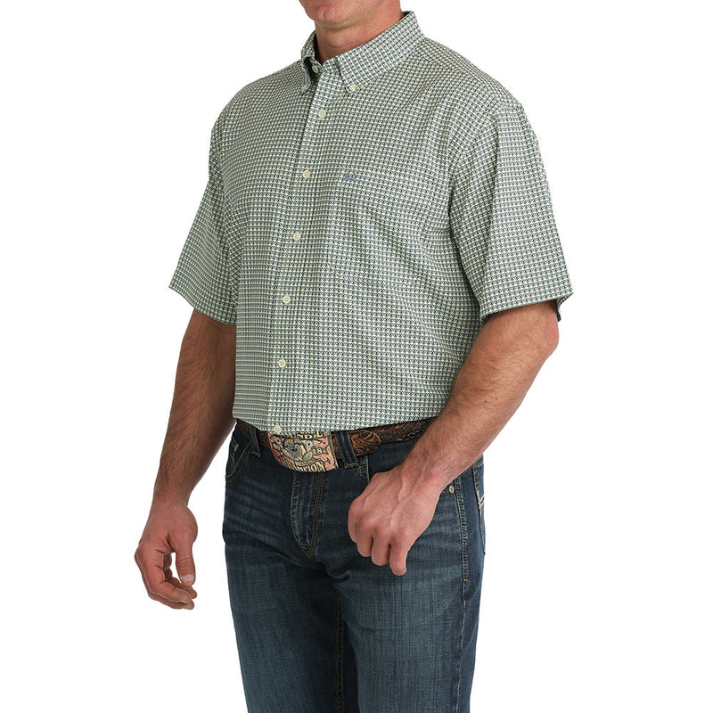 Cinch Men's Green Print ArenaFlex Short Sleeve Shirt