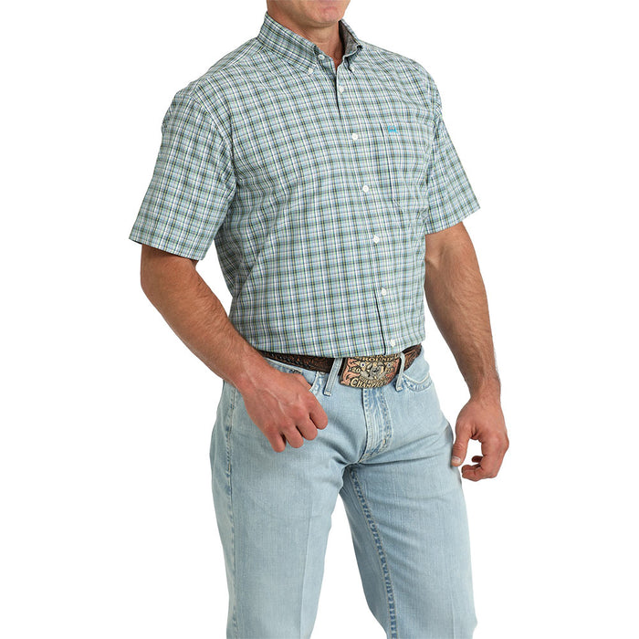 Cinch Men's Blue Plaid ArenaFlex Short Sleeve Shirt