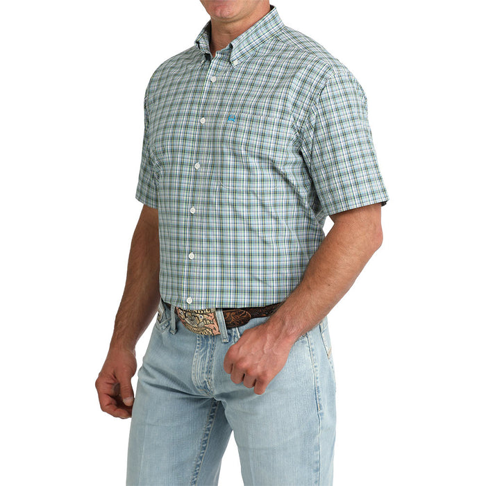 Cinch Men's Blue Plaid ArenaFlex Short Sleeve Shirt