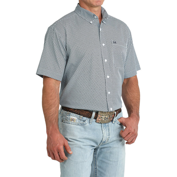 Cinch Men's Light Blue Print ArenaFlex Short Sleeve Shirt