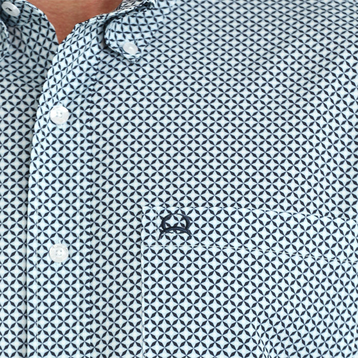 Cinch Men's Light Blue Print ArenaFlex Short Sleeve Shirt