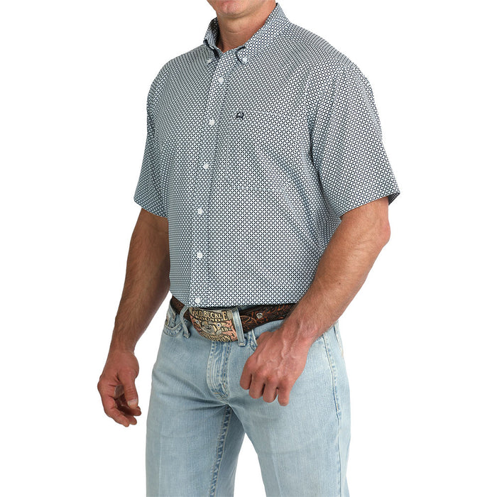 Cinch Men's Light Blue Print ArenaFlex Short Sleeve Shirt