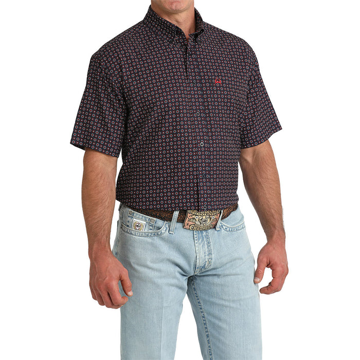 Cinch Men's Navy Print ArenaFlex Short Sleeve Shirt