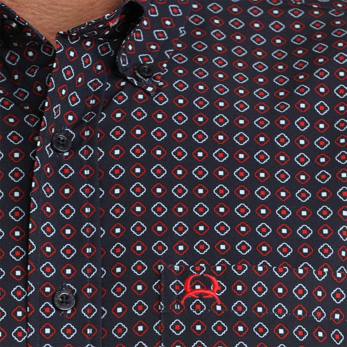 Cinch Men's Navy Print ArenaFlex Short Sleeve Shirt