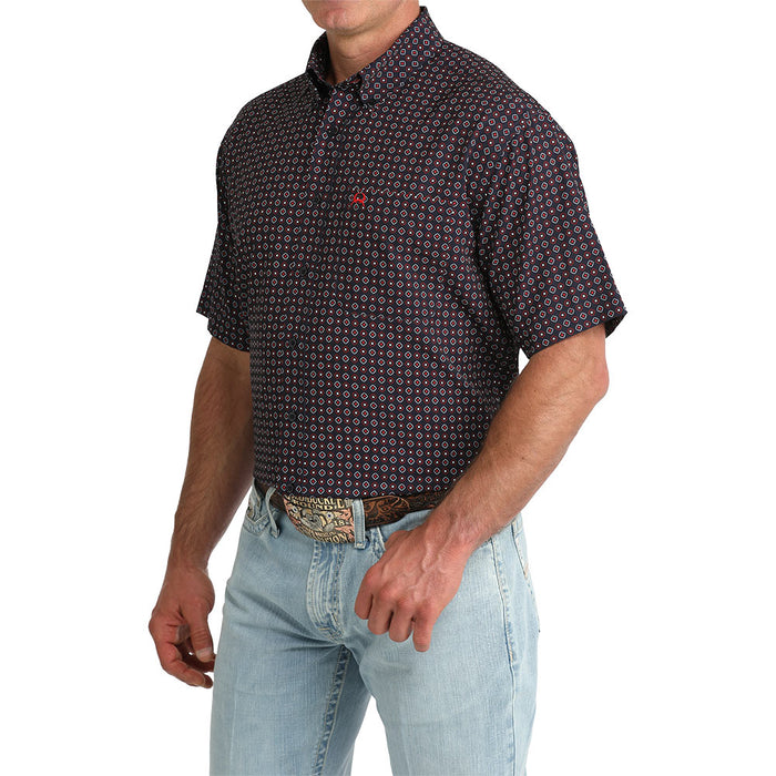 Cinch Men's Navy Print ArenaFlex Short Sleeve Shirt