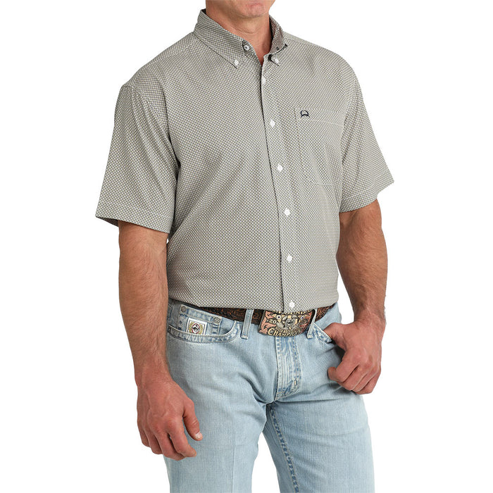 Cinch Men's White Print ArenaFlex Short Sleeve Shirt
