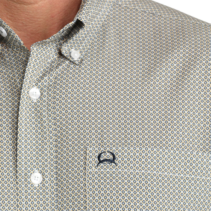 Cinch Men's White Print ArenaFlex Short Sleeve Shirt