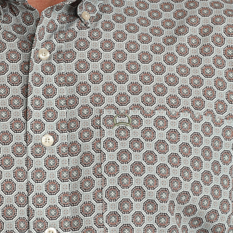 Cinch Men's Grey Print ArenaFlex Short Sleeve Shirt