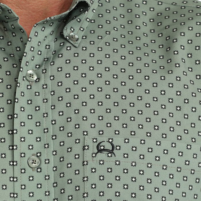 Cinch Men's Olive Print ArenaFlex Short Sleeve Shirt