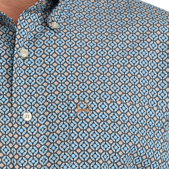 Cinch Men's Blue Print ArenaFlex Short Sleeve Shirt
