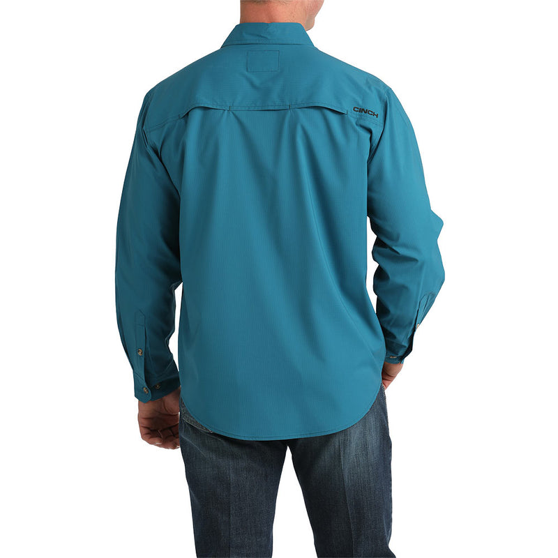 Cinch Men's Teal Long Sleeve ArenaFlex Shirt