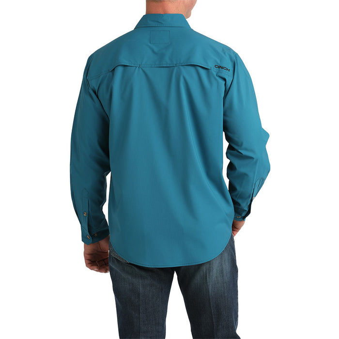 Cinch Men's Teal Long Sleeve ArenaFlex Shirt