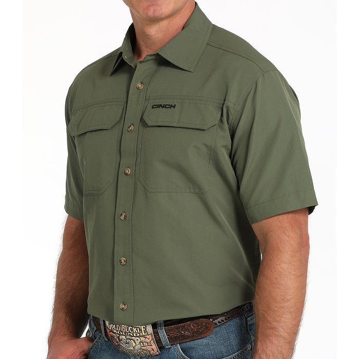 Cinch Men's Olive ArenaFlex Short Sleeve Shirt