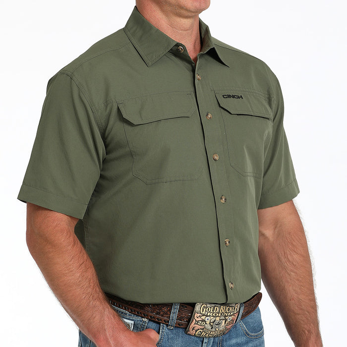 Cinch Men's Olive ArenaFlex Short Sleeve Shirt