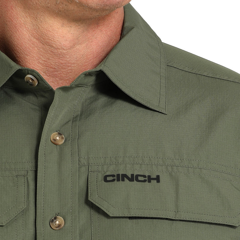 Cinch Men's Olive ArenaFlex Short Sleeve Shirt