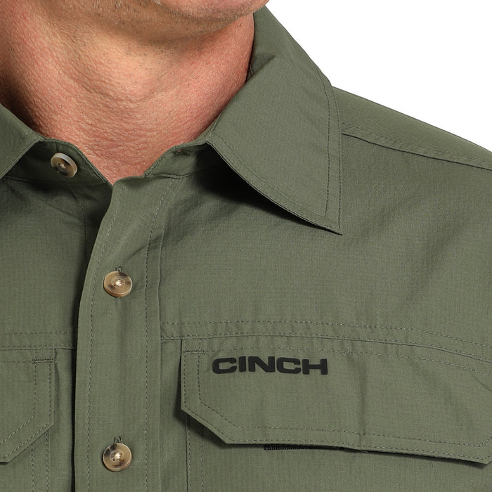 Cinch Men's Olive ArenaFlex Short Sleeve Shirt
