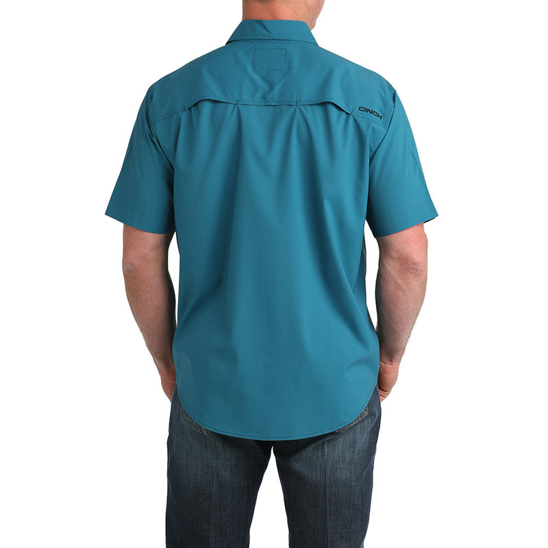 Cinch Men's Teal Short Sleeve ArenaFlex Shirt