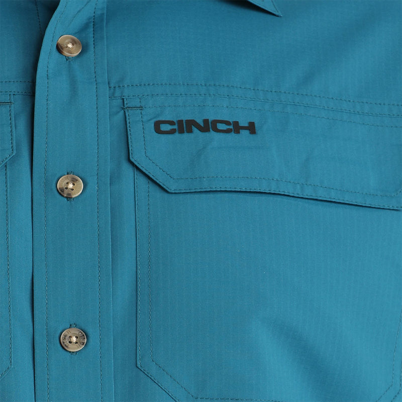 Cinch Men's Teal Short Sleeve ArenaFlex Shirt
