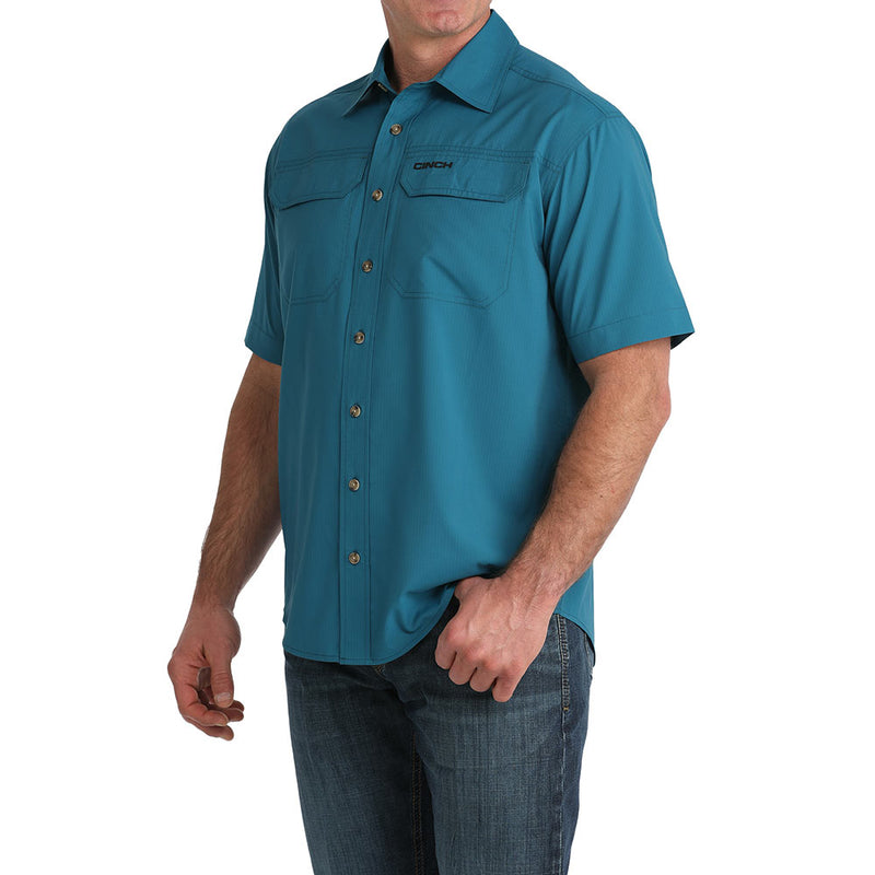 Cinch Men's Teal Short Sleeve ArenaFlex Shirt