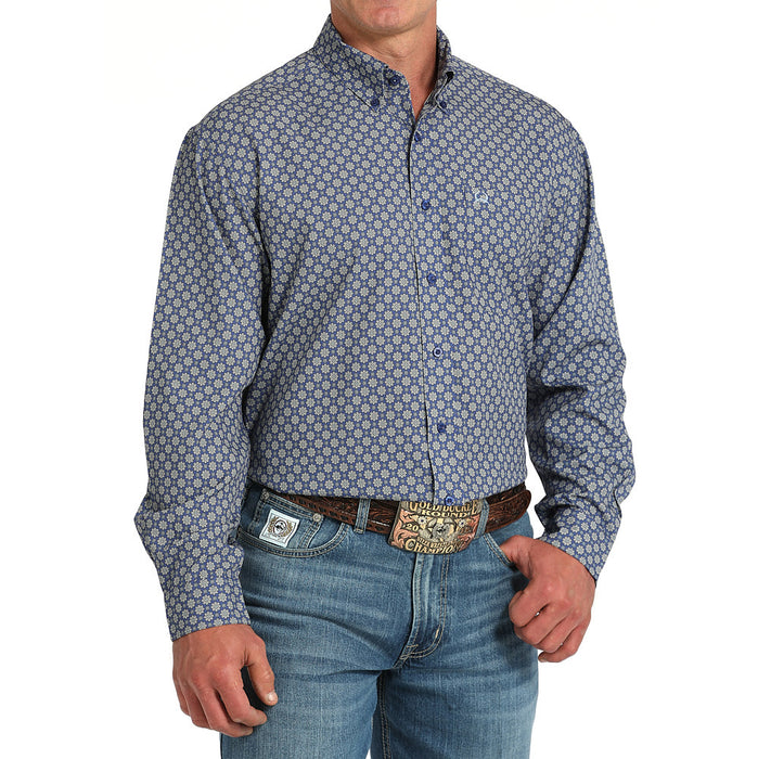 Cinch Men's Blue ArenaFlex Long Sleeve Button Shirt