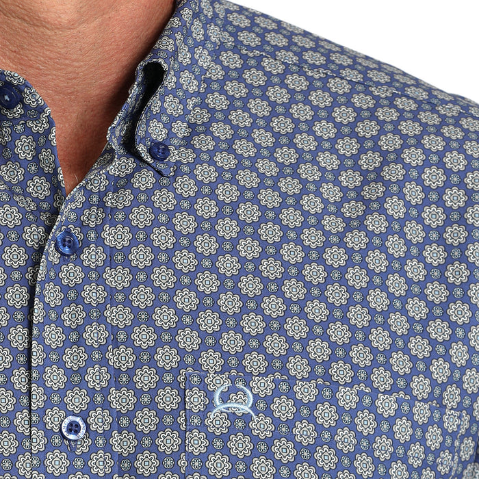 Cinch Men's Blue ArenaFlex Long Sleeve Button Shirt