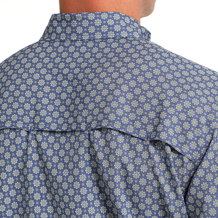 Cinch Men's Blue ArenaFlex Long Sleeve Button Shirt