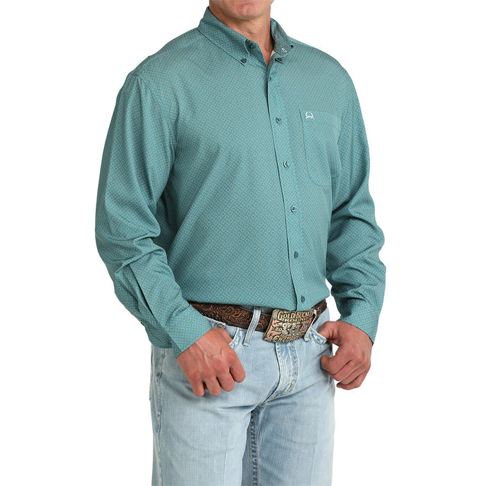 Cinch Men's Teal Arena Flex Long Sleeve Shirt