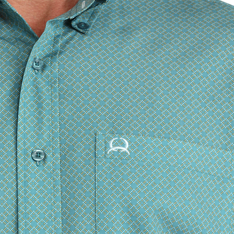 Cinch Men's Teal Arena Flex Long Sleeve Shirt